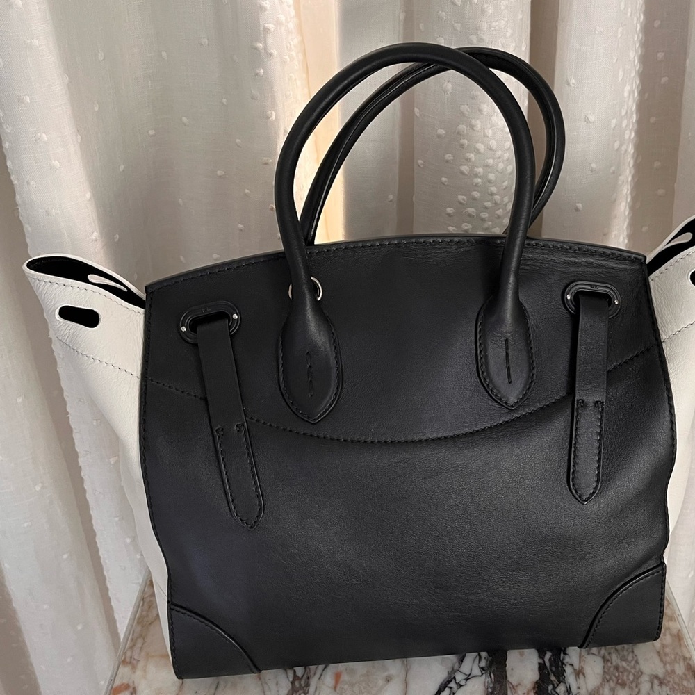 Ralph Lauren Black and White Leather Tote Bag - Picture 3 of 7